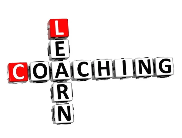 Lernen Sie Coaching Weiß Und Rot Kreuzworträtsel — Stockfoto