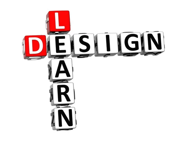 Design Learn Weiß Und Rot Kreuzworträtsel — Stockfoto