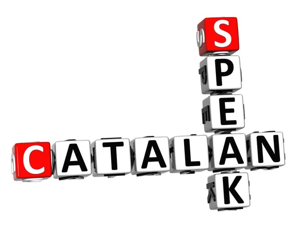 Catalão Fale Aprenda Quebra Cabeça Palavras Cruzadas Branco Vermelho — Fotografia de Stock