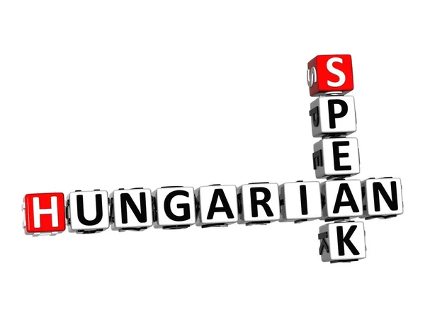 Hungarian Speak Learn White Red Crossword Puzzle — Stock Photo, Image