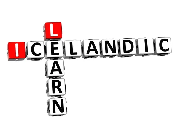 Icelandic Speak Learn White Red Crossword Puzzle — Stock Photo, Image