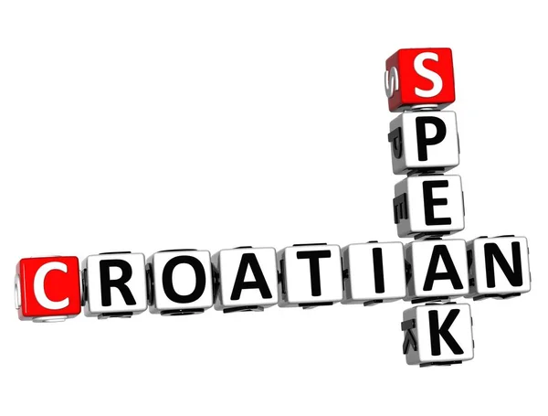 Croatian Speak Learn White Red Crossword Puzzle — Stock Photo, Image