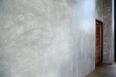 Model tasarımı için boş oda ve ahşap kapı. Soyut arkaplan.