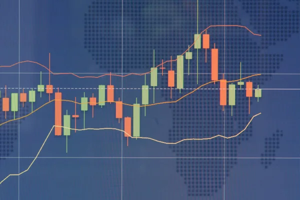 Cuadro Velas Que Muestra Las Condiciones Negociación Del Mercado Sobre — Foto de Stock