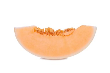 Beyaz arka plan üzerinde izole dilimlenmiş tatlı özsu melon(sunlady)