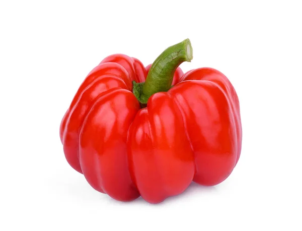 Einzelne Rote Paprika Isoliert Auf Weißem Hintergrund — Stockfoto