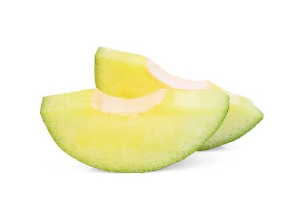Gesneden Groene Mango Geïsoleerd Witte Achtergrond — Stockfoto