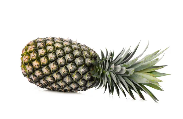 Single Ripe Whole Pineapple Isolated White Background — Stock Photo, Image