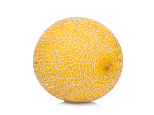 Whole Pearl Orange Melon Isolated White Background — Stock Photo, Image