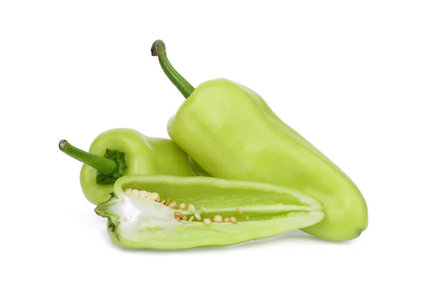 Geen Chili Pepper Capsicum Isolated White Background — Stock Photo, Image