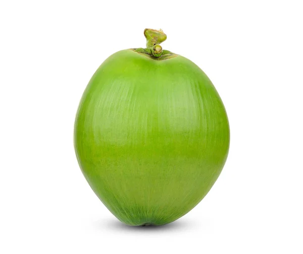 Зеленый Кокос Изолирован Белом Фоне — стоковое фото