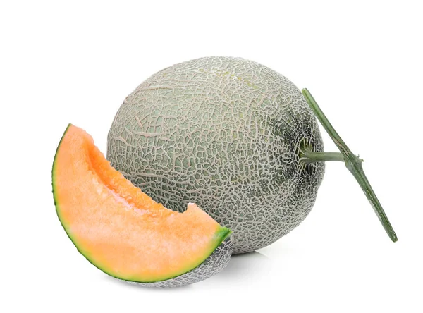 Celku Plátky Japonského Meloun Oranžová Meloun Nebo Ananasovým Melounem Izolovaných — Stock fotografie