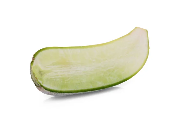 Half Sweet Green Radish Slices Isolated White Background — Stock Photo, Image