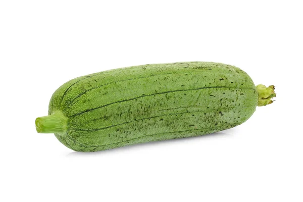 Fraîche Éponge Verte Entière Gourde Luffa Isolé Sur Fond Blanc — Photo