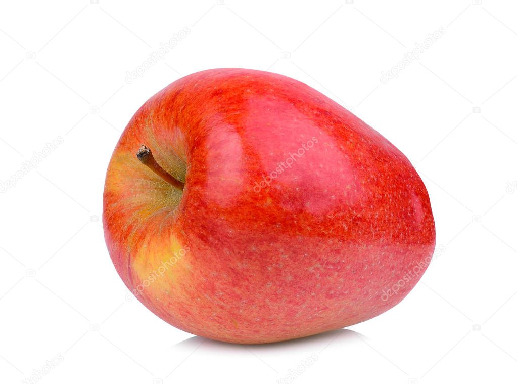 single sonya red apple isolated on white background