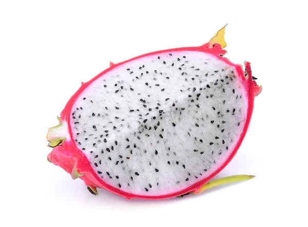 Dilimlenmiş Dragonfruit Beyaz Arka Plan Üzerinde Izole — Stok fotoğraf