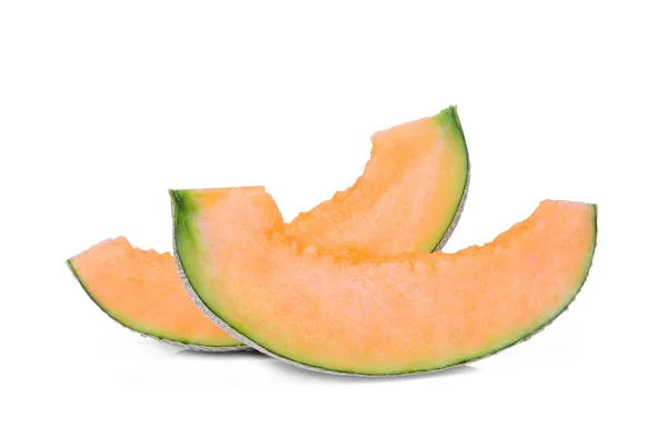 Melones Japoneses Rodajas Melón Naranja Melón Melón Con Semillas Aisladas — Foto de Stock