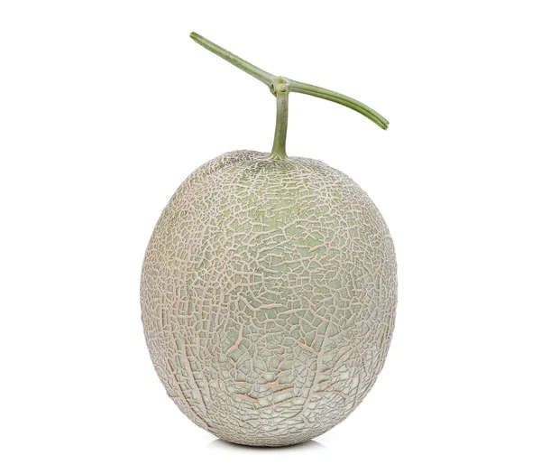 Hele Japanse Meloenen Oranje Meloen Cantaloupe Meloen Geïsoleerd Witte Achtergrond — Stockfoto