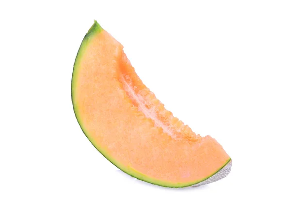 Skivade Japanska Meloner Orange Melon Eller Cantaloupemelon Med Frön Isolerad — Stockfoto