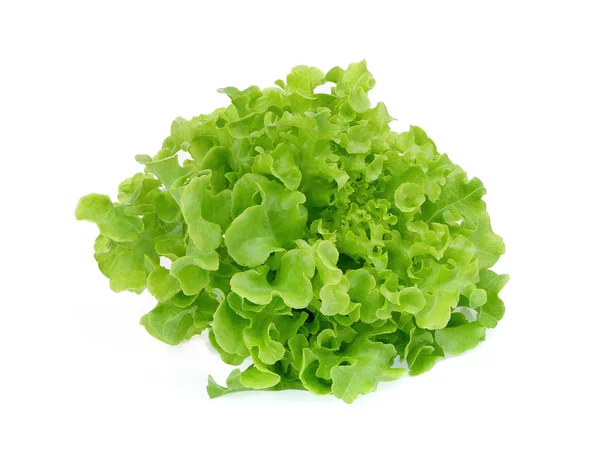 Frische Grüne Eichensalatblätter Isoliert Auf Weißem Hintergrund — Stockfoto