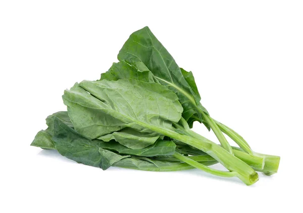 Kinesisk Broccoli Eller Kinesiska Kale Isolerad Vit Bakgrund — Stockfoto