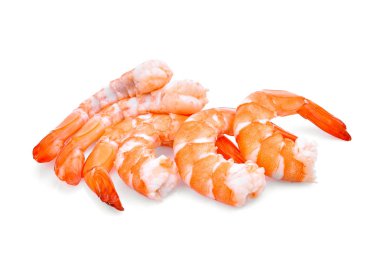 Beyaz arkaplanda karides izole edildi