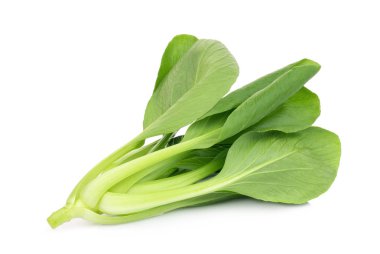 taze yeşil bok choy, Çin lahanası veya beyaz arka plan üzerinde izole pak chai