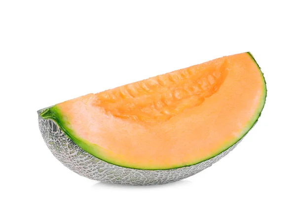 Sliced Japanese Melons Orange Melon Cantaloupe Melon Seeds Isolated White — Stock Photo, Image