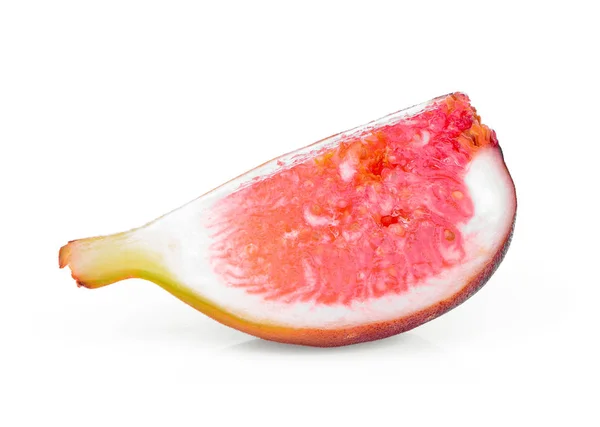 Fruto Figo Fatiado Isolado Fundo Branco — Fotografia de Stock