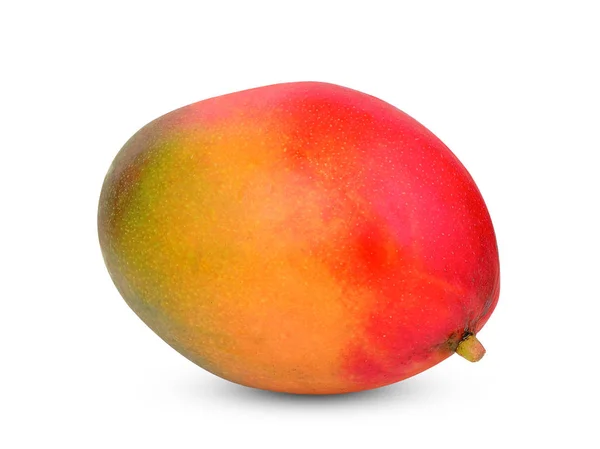 Enkele Rijpe Mango Geïsoleerd Witte Achtergrond — Stockfoto