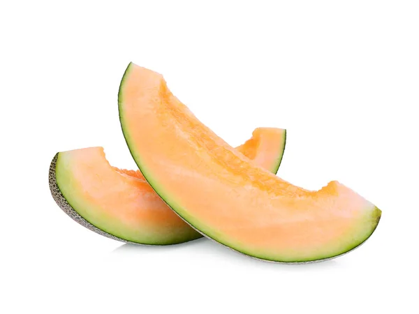 Gesneden Japanse Meloenen Oranje Meloen Cantaloupe Meloen Met Zaden Geïsoleerd — Stockfoto