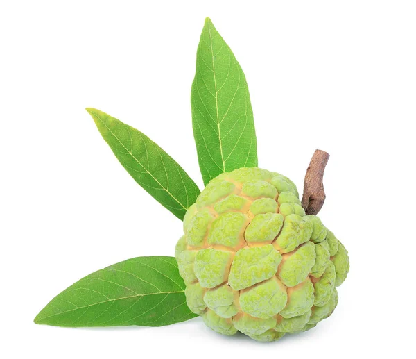 Vaniljsås Äpple Frukt Med Leaf Isolerad Vit Bakgrund — Stockfoto