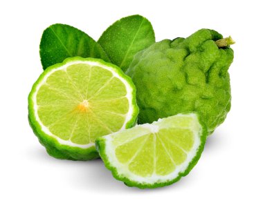 Bütün ve beyaz arka plan üzerinde izole yaprak yarım bergamot