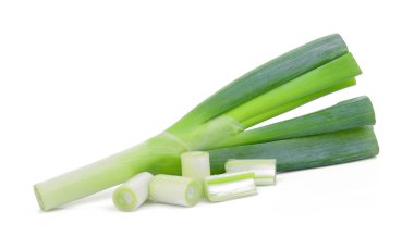 Japon Bunching soğan beyaz arka planda izole