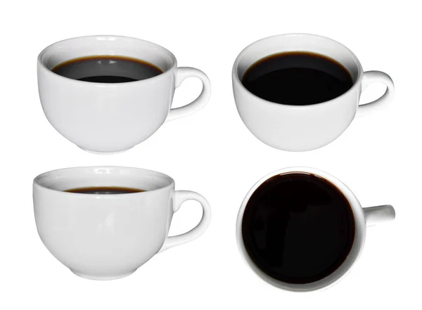 Conjunto de la taza de café aislado sobre fondo blanco — Foto de Stock