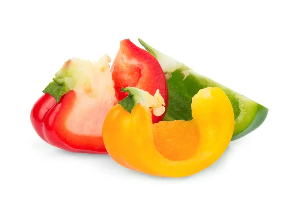 Sliced bell pepper isolated on white background — Stock Photo, Image