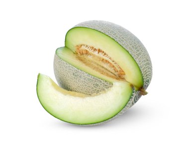 yeşil kavun ya da kavun beyaz arkaplanda izole edilmiş.