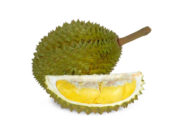 Durian Τροπικά Φρούτα Απομονωμένα Λευκό Φόντο — Φωτογραφία Αρχείου