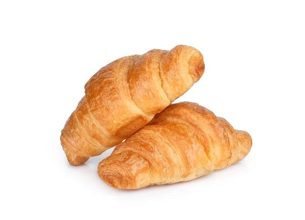 Dos Croissant Aislados Sobre Fondo Blanco — Foto de Stock