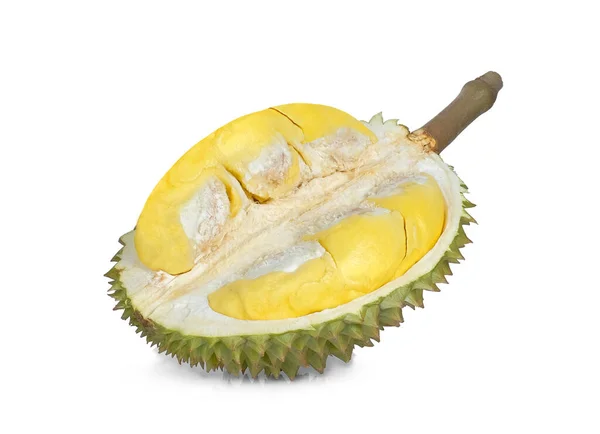 Hälften Durian Isolerad Vit Bakgrund Kung Frukter — Stockfoto
