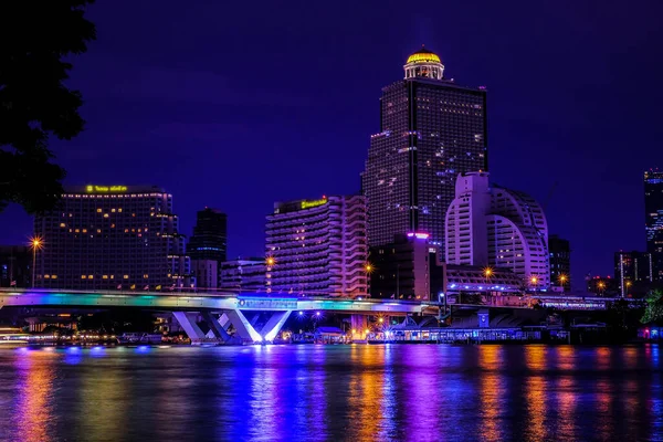 Bangkok şehir merkezi Tayland gece manzarası