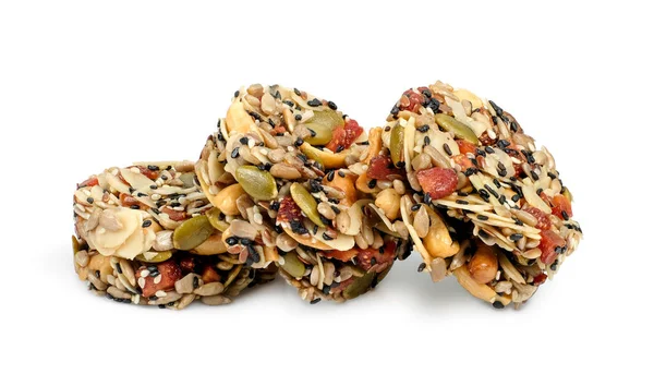 Granola Cookie Elszigetelt Fehér Alapon Egészséges Élelmiszer — Stock Fotó