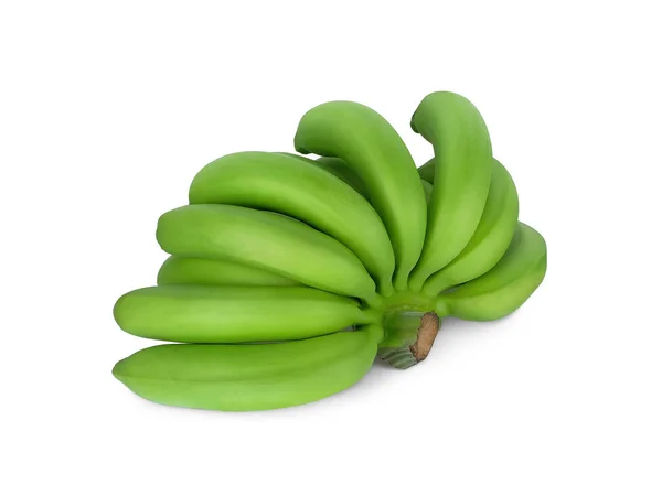 Groene Banaan Geïsoleerd Witte Achtergrond — Stockfoto