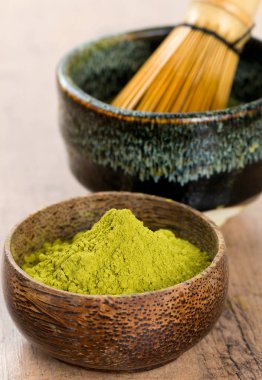 yeşil matcha çay, görünümü kadar yakın