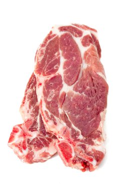 beyaz izole çiğ biftek