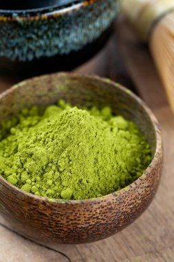 yeşil matcha çay, görünümü kadar yakın