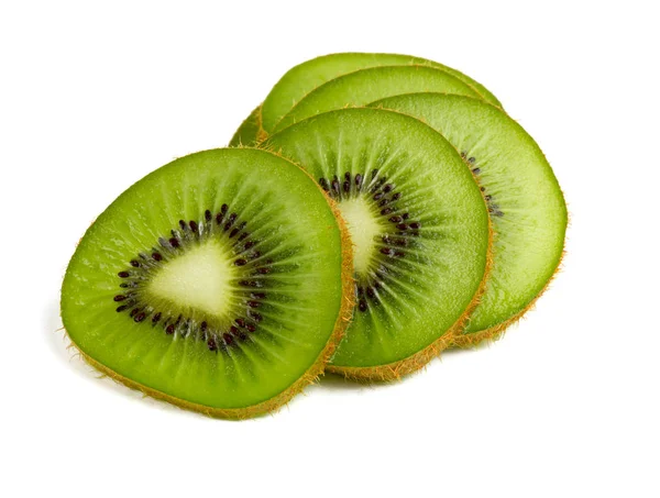 Tranches Kiwi Isolées Sur Fond Blanc — Photo