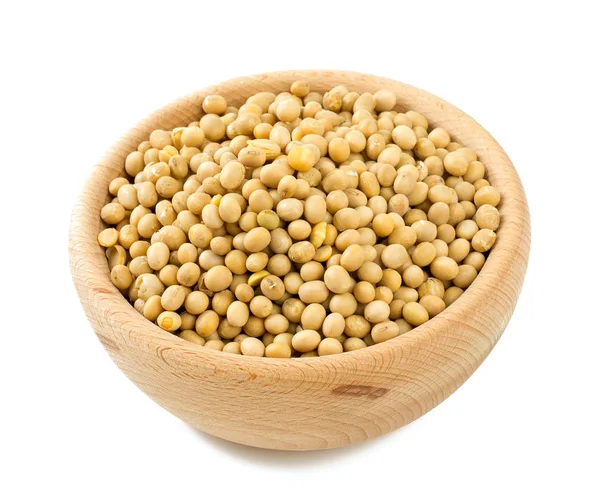 Soya Beans Bowl Isolated White — Stock Photo, Image