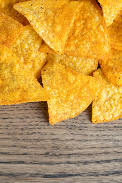 Chips Tortilla Superficie Madera —  Fotos de Stock