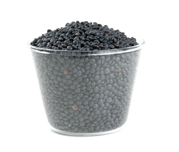 black lentils isolated on white